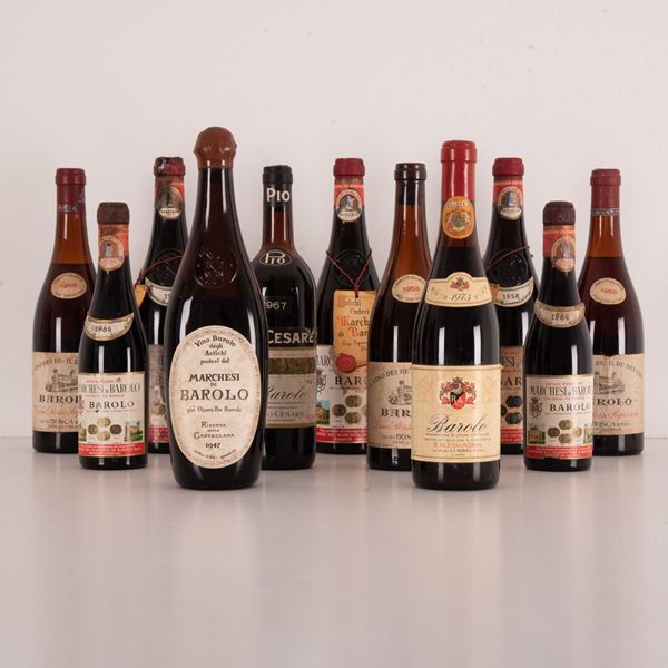 Lotto di 11 bottiglie Barolo