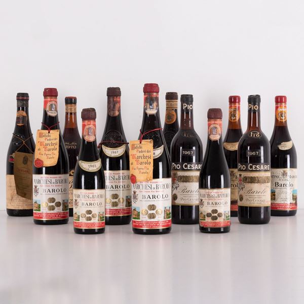 Lotto di 12 bottiglie Barolo