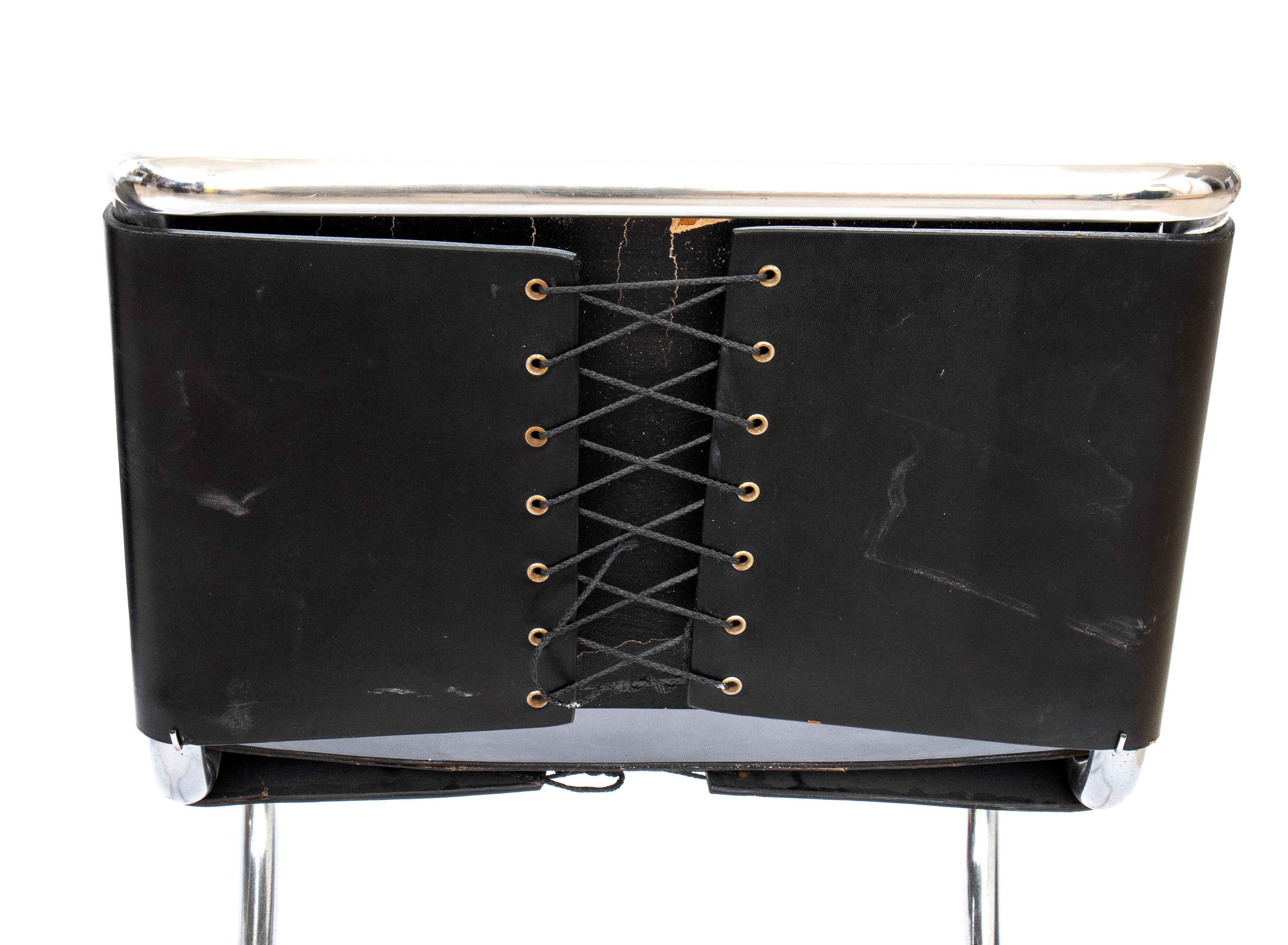 8 Sedie Anni ’80 Riproduzione Stile Bauhaus Disegnata da Mart Stam e Marcer Beuer in Acciaio e Cu...