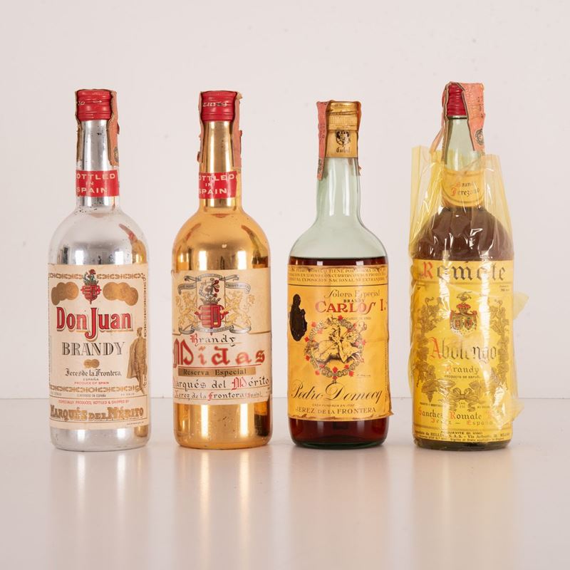 Lotto di 4 Bottiglie Brandy