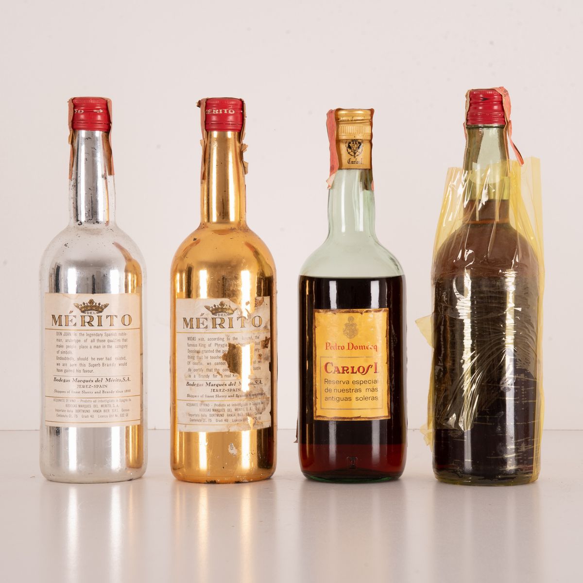 Lotto di 4 Bottiglie Brandy