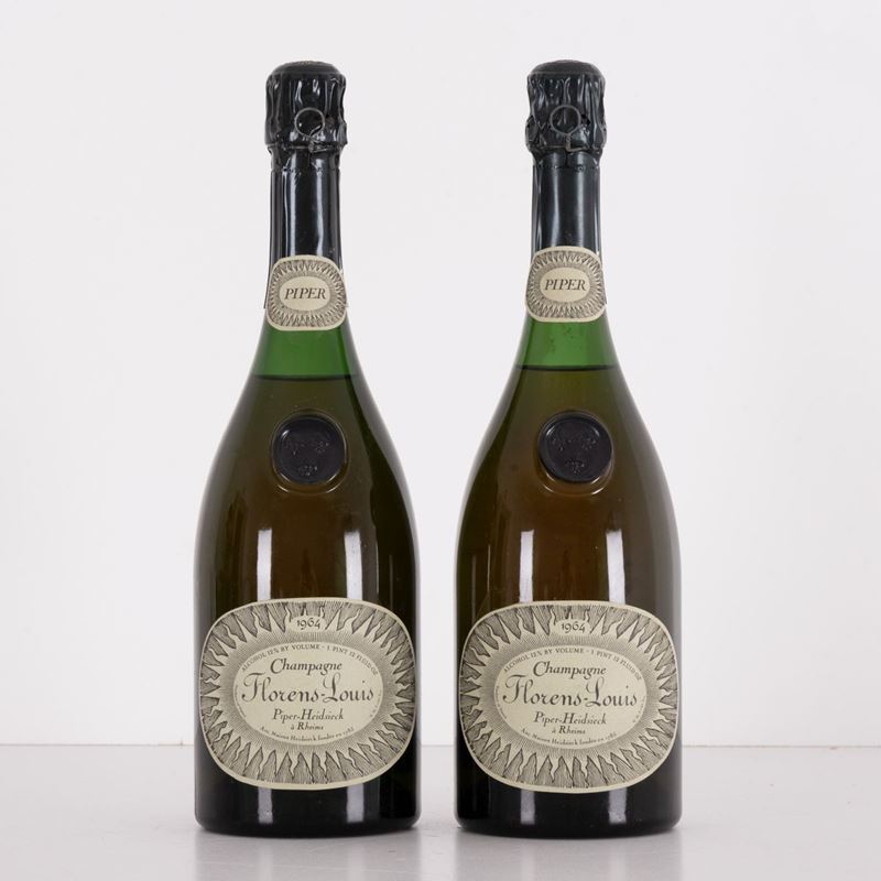 Lotto di 2 Bottiglie Champagne Piper - Heidsieck Florens Louis