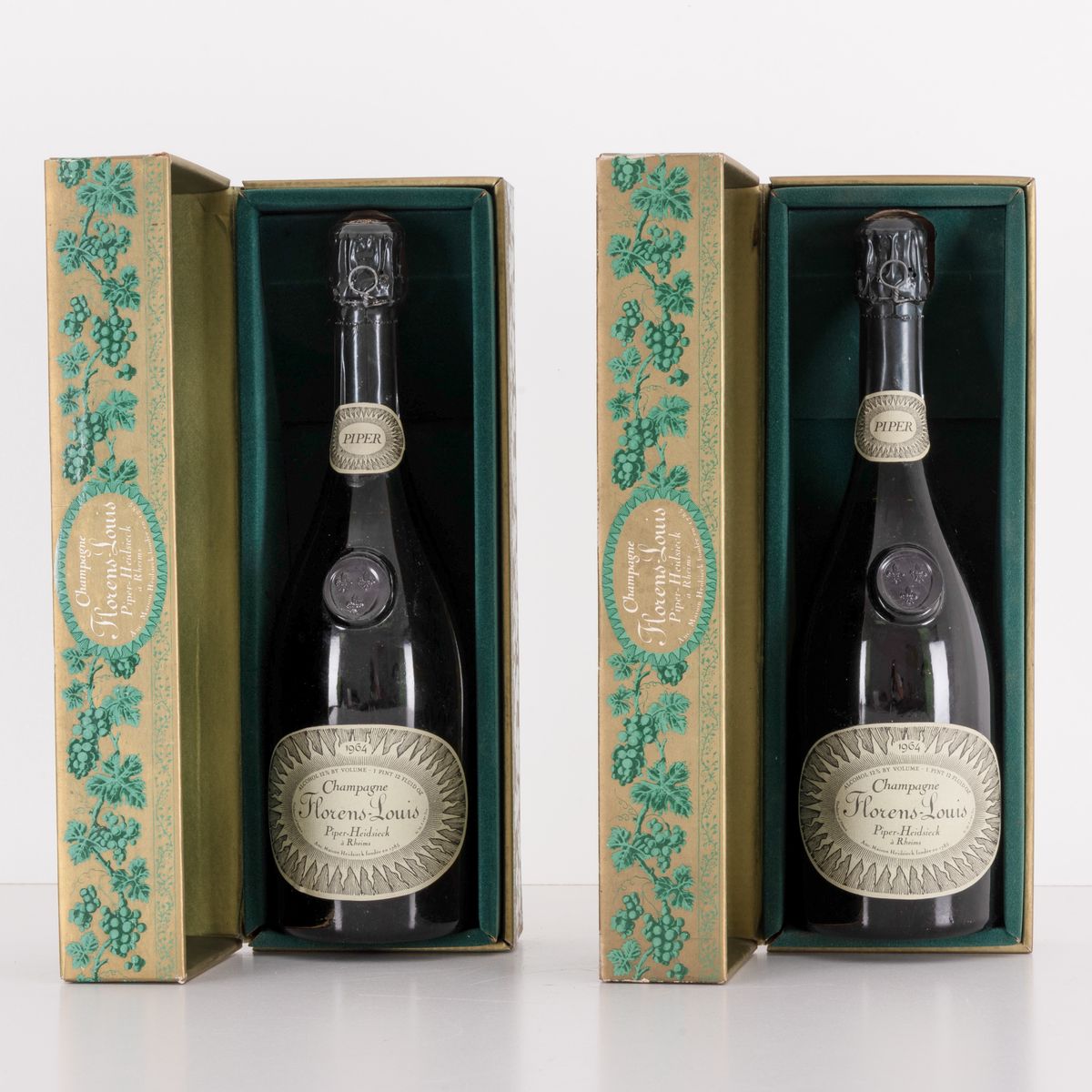 Lotto di 2 Bottiglie Champagne Piper - Heidsieck Florens Louis