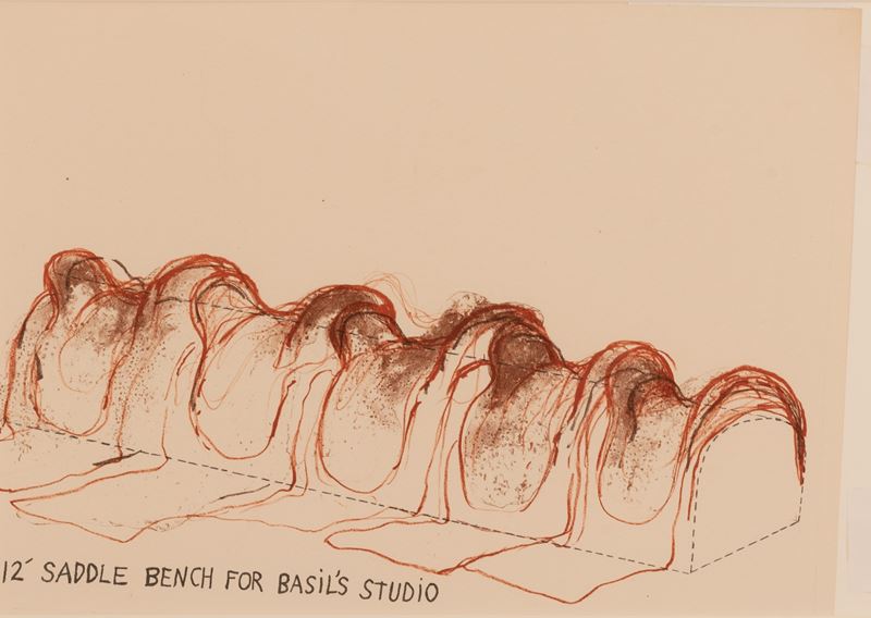 Jim Dine - 12' Saddle Bench For Basil's Studio (saddle Bench)