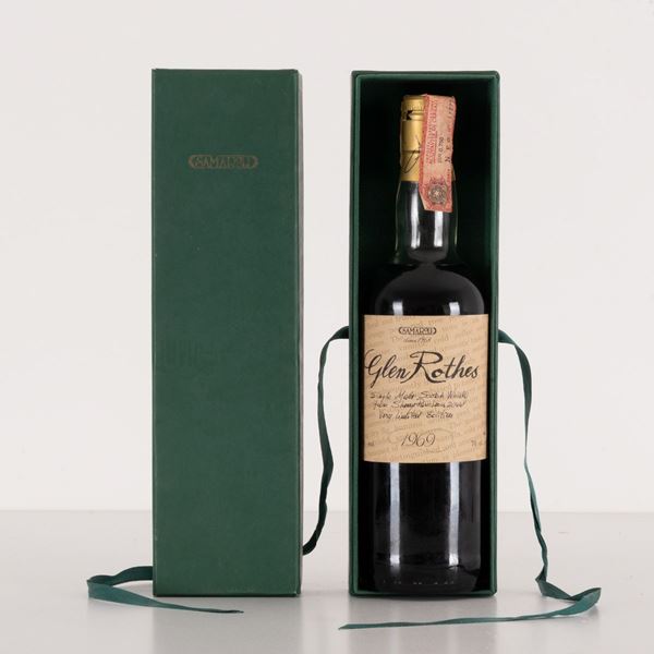 Lotto di 1 bottiglia con confezione originale Single malt scotch whisky Glen Rothes-Savaroli