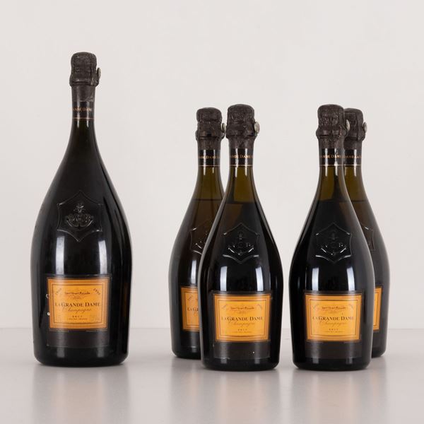 Lotto di 5 bottiglie Champagne Veuve Clicquot Ponsardin