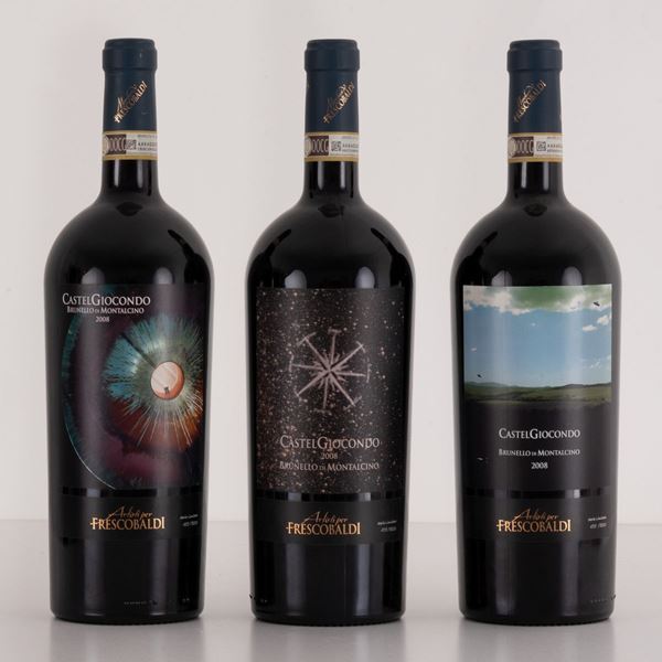 Lotto di 3 bottiglie Magnum in confezioni di legno originali Brunello di Montalcino "Castel Giocondo" Frescobaldi