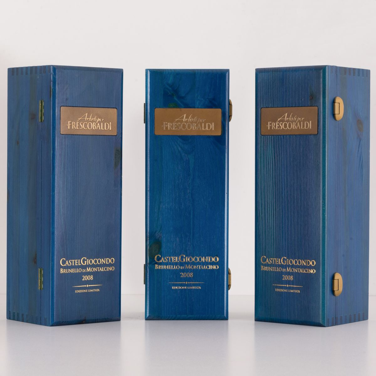 Lotto di 3 Bottiglie Magnum in Confezioni di Legno Originali Brunello di Montalcino "castel Gioco...