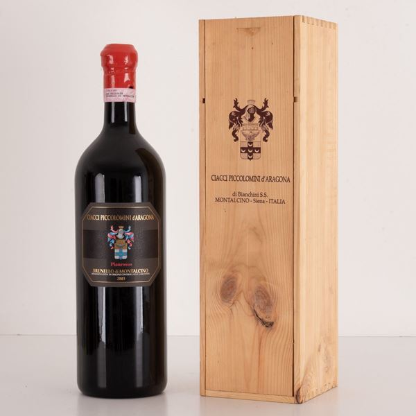 Lotto di 1 bottiglia doppio magnum in confezione di legno originale Brunello di Montalcino "Pianrosso" Ciacci Piccolomini d'Aragona