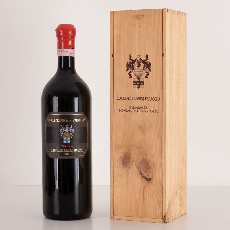 Lotto di 1 Bottiglia Doppio Magnum in Confezione di Legno Originale Brunello di Montalcino "pianr...