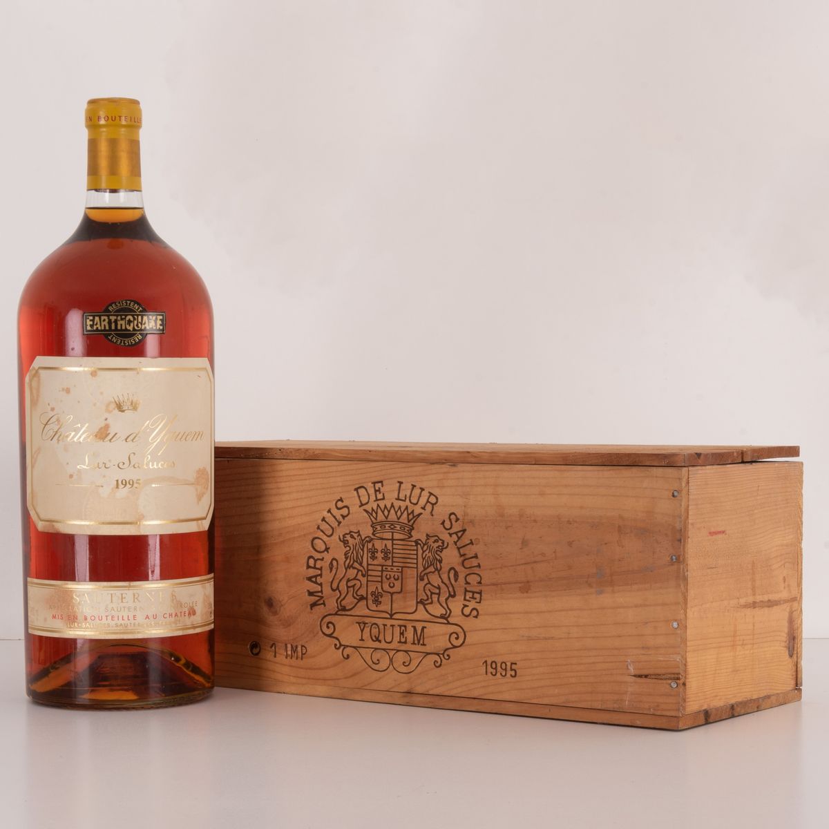 Lotto di 1 Bottiglia da 6 L. con Confezione Originale in Legno Lur Saluces -chateau D'yquen