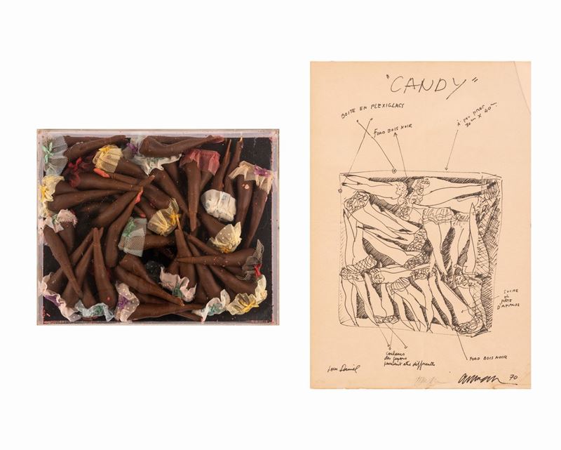 Arman - Candy Box: Lotto di Assemblaggio e Litografia