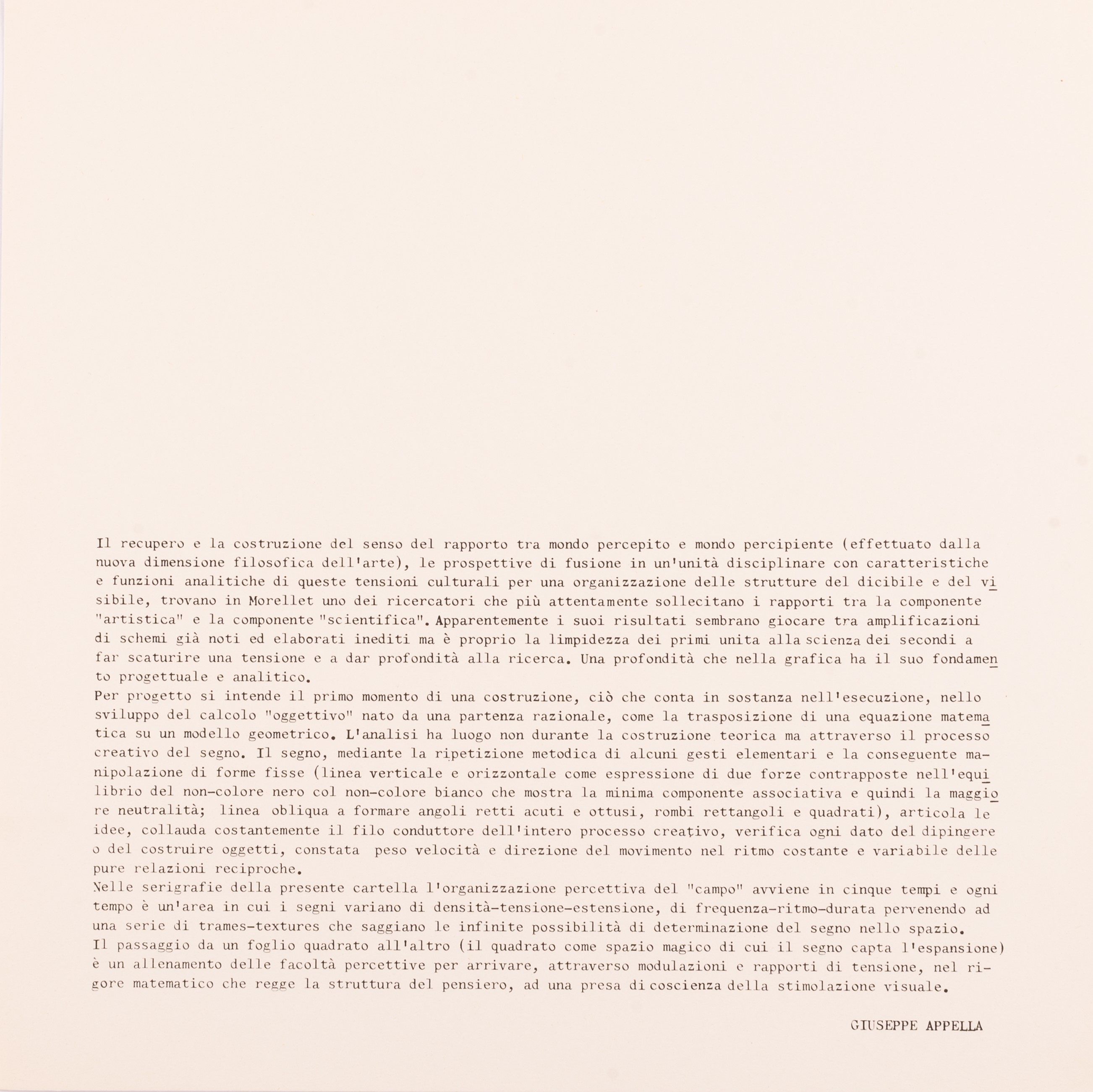 Francois Morellet - Cartella di 6 Litografie a Cura di Giovanna dalla Chiesa e Giuseppe Appella