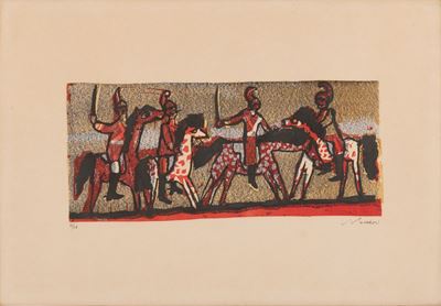 Scene di Guerra con Cavalieri in Armi