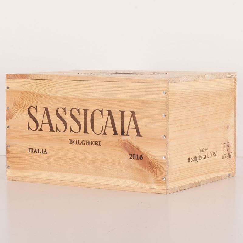 Lotto di 6 Bottiglie con Cassa di Legno Sassicaia Tenuta San Guido