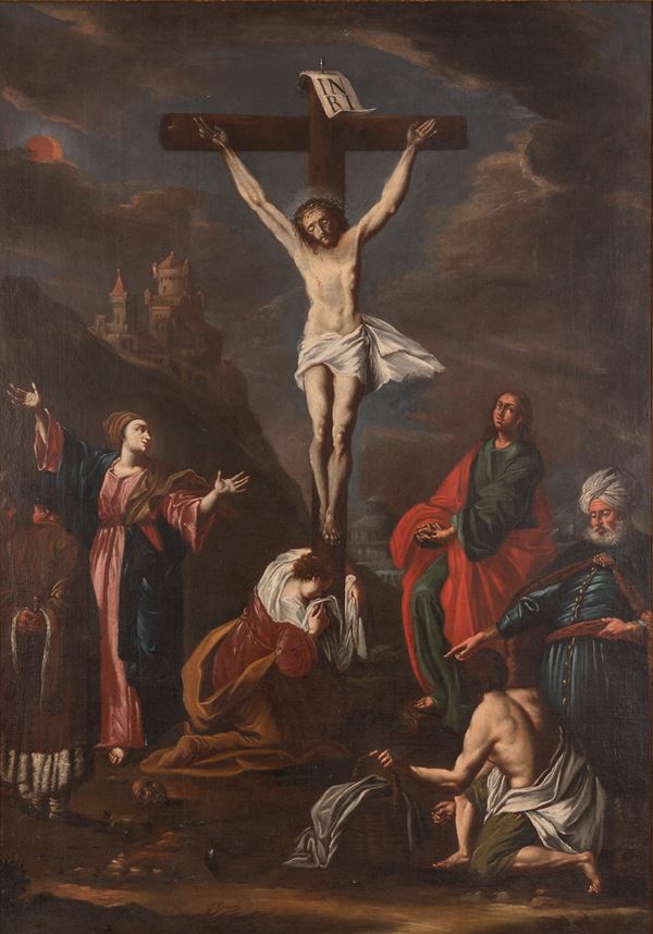 Pittore boemo attivo nella prima met&#224; del XVIII secolo : CROCIFISSIONE  (XVIII secolo)  - Olio su tela - Asta Asta 16: Dipinti, mobili e oggetti antichi provenienti da prestigiose collezioni - Gliubich Casa d'Aste