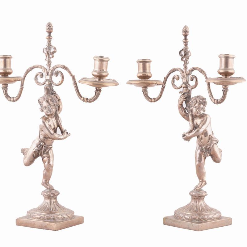 Coppia di Candelieri in Argento