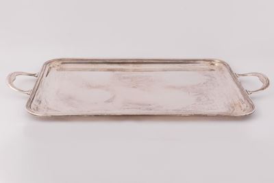 Vassoio Rettangolare in Argento con Manici