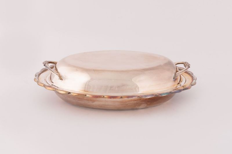 Legumiera Ovale in Silver con Coperchio