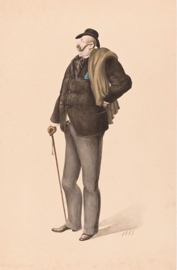 Melchiorre De Filippis Delfico - Ritratto di uomo dai lunghi baffi