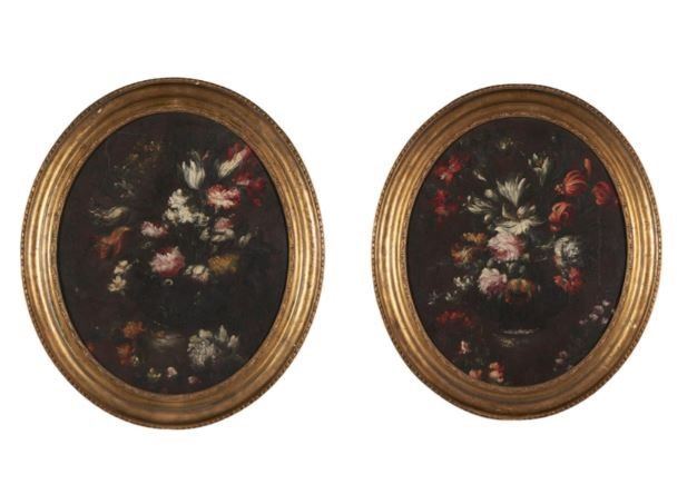 Margherita Caffi - Coppia di Dipinti Natura con Morta con Fiori