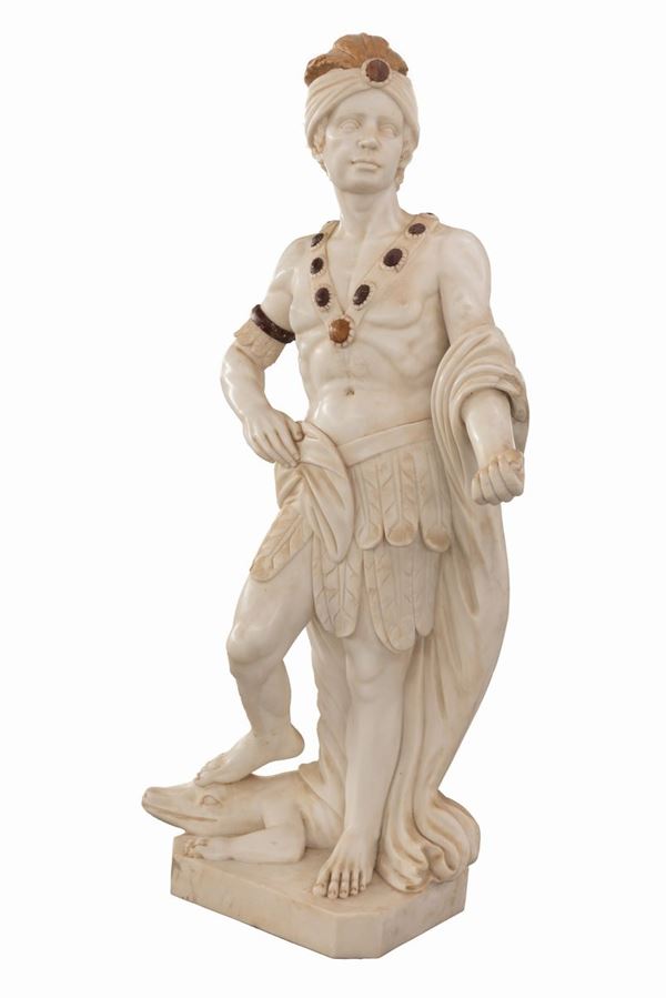 Statua di marmo raffigurante "Allegoria dell'Africa"