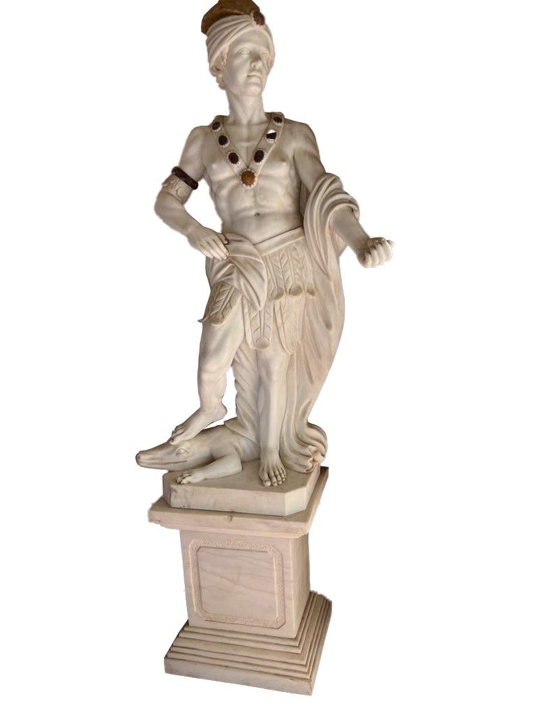 Statua di Marmo Raffigurante "allegoria Dell'africa"