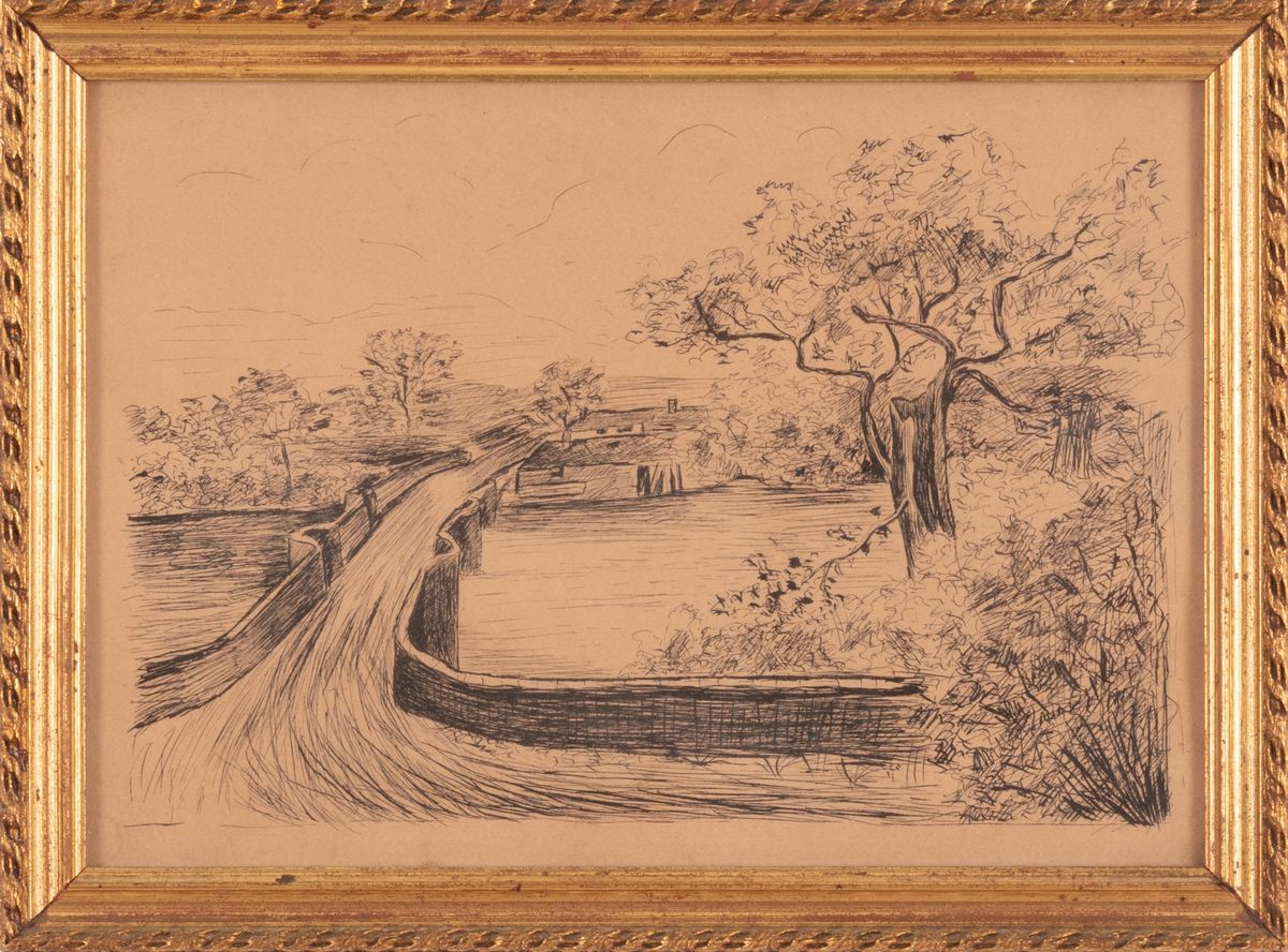 Paesaggio Fluviale con Ponte