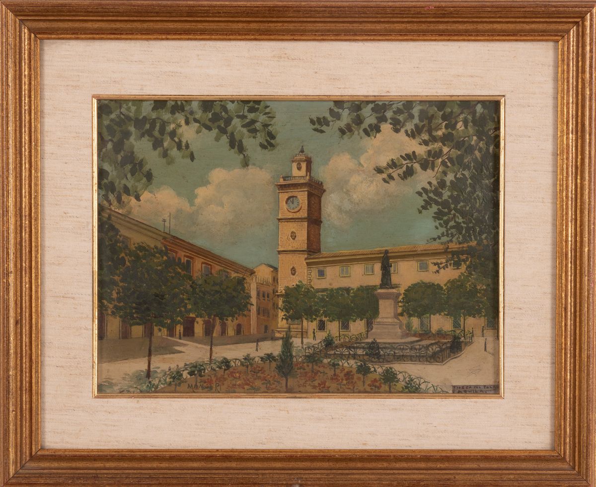 Pittore degli Inizi del XX Secolo - Piazza Palazzo L'aquila