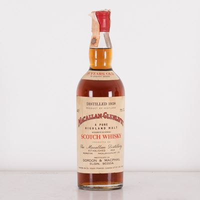Lotto di 1 Bottiglia con Confezione Originale Scotch Mcallan- Glenlivet Distilled 35 Yo, 1938