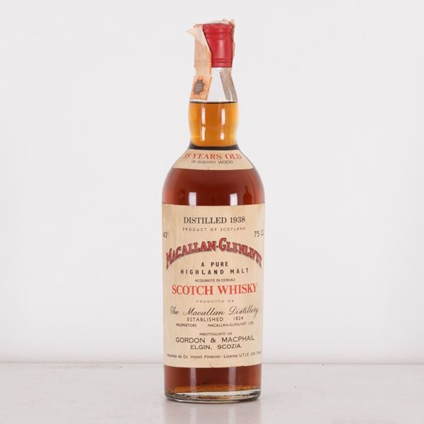 Lotto di 1 bottiglia con confezione originale Scotch Mcallan- Glenlivet Distilled 35 YO, 1938