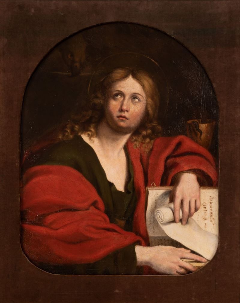 Pittore Italiano del XIX Secolo da Domenico Zampieri - San Giovanni Evangelista