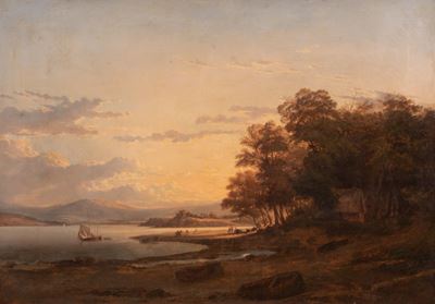 Paesaggio Lacustre con Pescatori