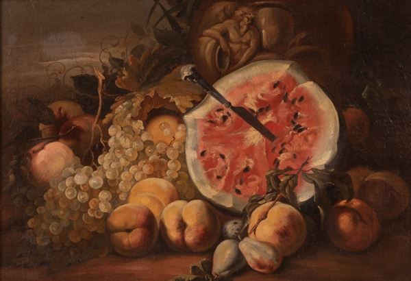 Scuola italiana della fine del XIX e inizi XX secolo - Natura morta con frutta