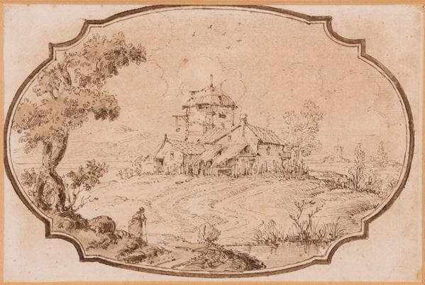 Marco Ricci - Paesaggio con casolare