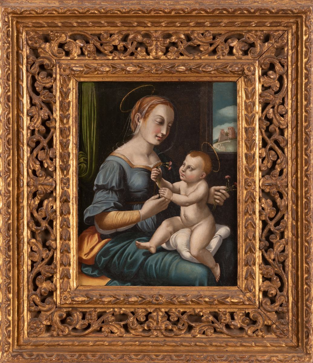 Pittore Europeo del XIX Secolo - Madonna dei Garofani (da Raffaello)