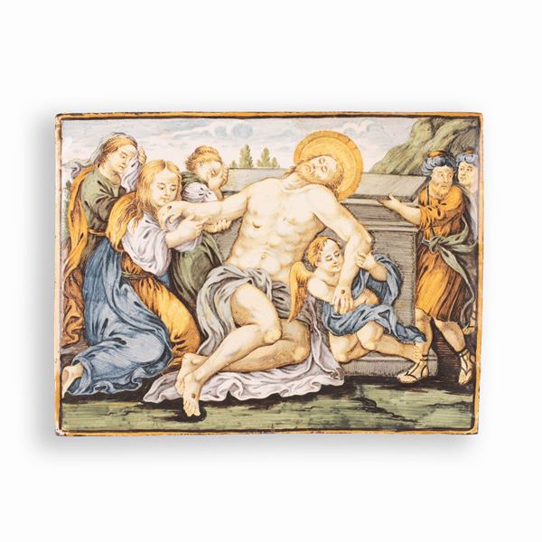 Placca Castelli raffigurante Deposizione di Cristo