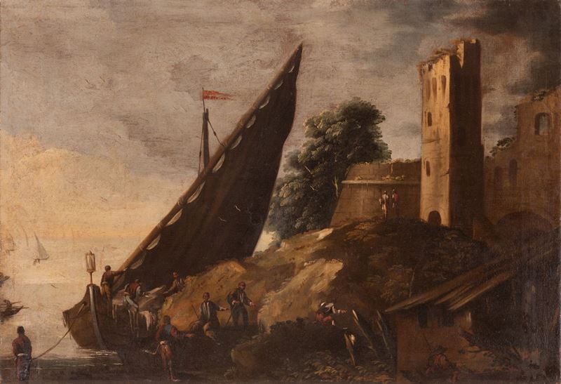 Pittore Genovese del XVII Secolo - L'approdo