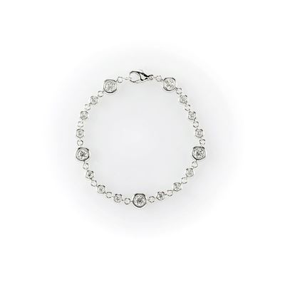 Bracciale in Oro Bianco e Diamanti Taglio Brillante