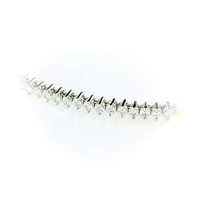 Bracciale Rigido Salvini in Oro Bianco e Diamanti Bianchi. Chiusura con Magnete.