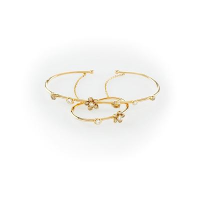 Bracciale a Mano in Oro Rosa Gismondi con Diamanti Fancy Brown Taglio a Goccia e Brillante e Diam...