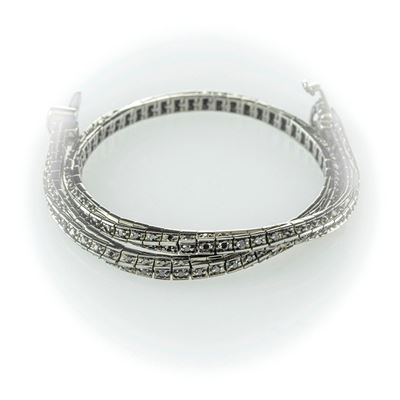 Bracciale Tennis Crieri Futura, in Oro Brunito e Diamanti Neri Taglio Rotondo