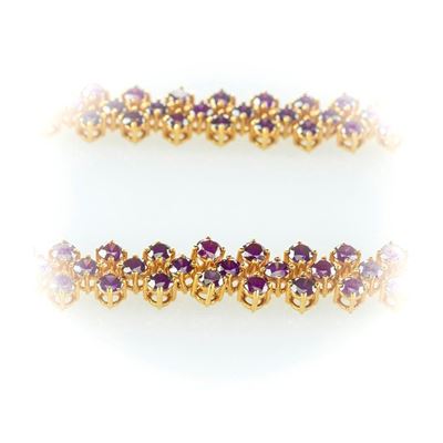 Bracciale Tennis in Oro Rosa e Diamanti Purple