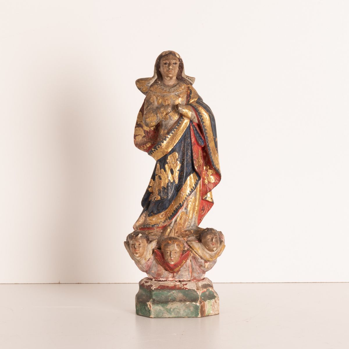 Scultore Italiano della Fine Fine XVII Inizi XVIII Secolo - Scultura in Legno Policromo e Dorato ...