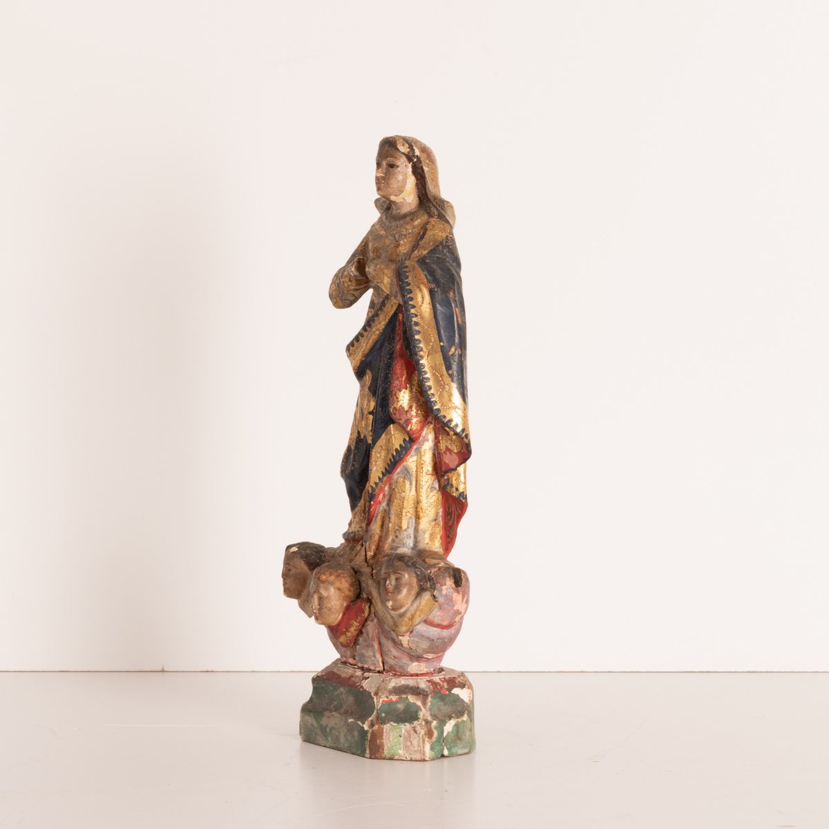 Scultore Italiano della Fine Fine XVII Inizi XVIII Secolo - Scultura in Legno Policromo e Dorato ...