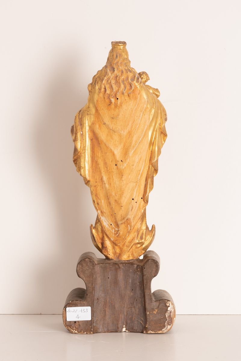 Scultore del Centro-sud Italia Attivo nel XVII Secolo - Scultura in Legno Dorato Raffigurante L'i...