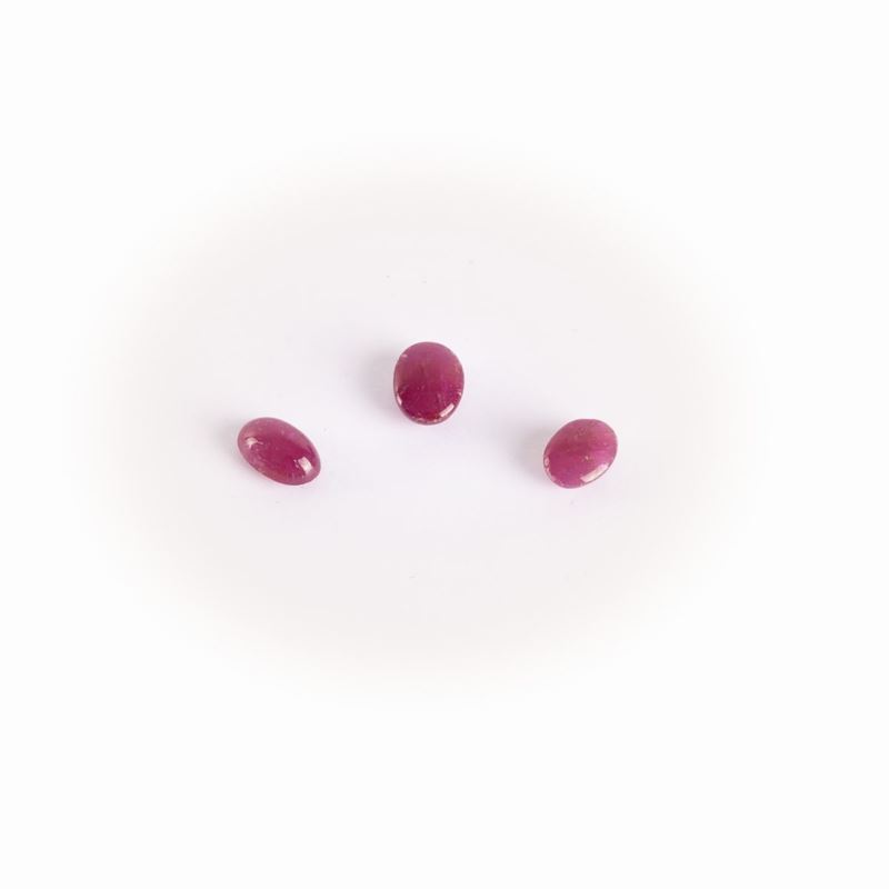 3 Rubini Cabochon Siam