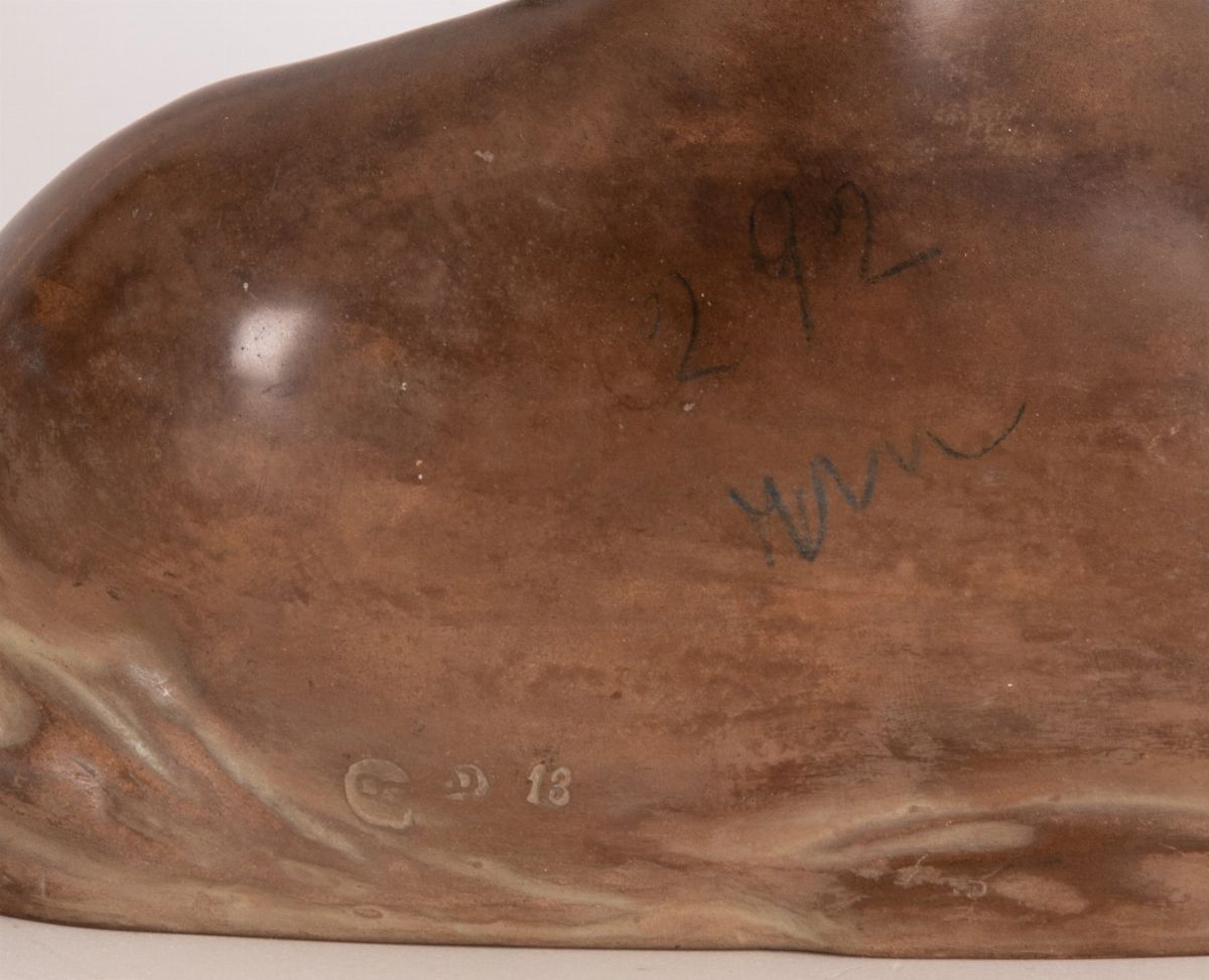Manifattura Romana del XX Secolo - Calco in Terracotta Dipinta Raffigurante Volto di Fanciullo