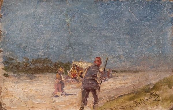 Sebastiano  De Albertis - Paesaggio con figure