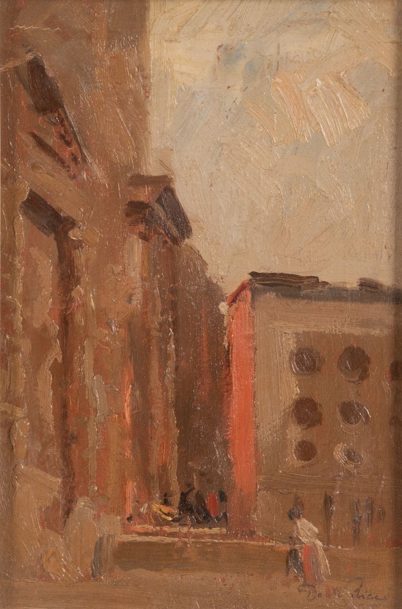 Dante Ricci - Scorcio di Roma con Figure